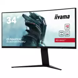 Монитор IIYAMA GCB3480WQSU-B1, 34", Gaming Curved monitor, VA panel, AntiGlare, 21:9, UWQHD 3440x1440, 420cd/m2, 4000:1, 0.4ms, 180Hz, FreeSync Premium Pro, PiP/PbP, Flicker free, HDR 400, 2x HDMI, 2x DP, 2x USB, HAS, Tilt, Speakers, VESA 100, Black