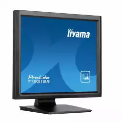 Монитор IIYAMA T1931SR-B1S, 19", IPS Panel, 5:4, 1280 x 1024, 250cd/m2, 1000:1, 14ms, Serial resistive touch, VGA, HDMI, DP, Speakers, IP54 (front), OSD key lock, Tilt, VESA 100, Black