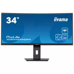 Монитор IIYAMA XCB3494WQSN-B5 34", VA Panel, Anti Glare, 3440x1440 @@ 120Hz, 21:9, 0.4ms, 300cd/m2, 3000:1, Curved 1500R, KVM Switch, HDMI, DisplayPort, USB-C dock (65W PD), RJ45, 3x USB 3.0, Speakers, VESA 100, HAS, Tilt, AMD FreeSync Premium, HDR, Black