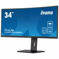 Монитор IIYAMA XCB3494WQSN-B5 34", VA Panel, Anti Glare, 3440x1440 @@ 120Hz, 21:9, 0.4ms, 300cd/m2, 3000:1, Curved 1500R, KVM Switch, HDMI, DisplayPort, USB-C dock (65W PD), RJ45, 3x USB 3.0, Speakers, VESA 100, HAS, Tilt, AMD FreeSync Premium, HDR, Black