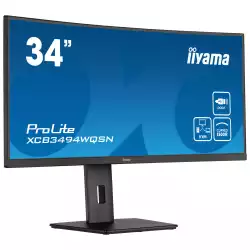 Монитор IIYAMA XCB3494WQSN-B5 34", VA Panel, Anti Glare, 3440x1440 @@ 120Hz, 21:9, 0.4ms, 300cd/m2, 3000:1, Curved 1500R, KVM Switch, HDMI, DisplayPort, USB-C dock (65W PD), RJ45, 3x USB 3.0, Speakers, VESA 100, HAS, Tilt, AMD FreeSync Premium, HDR, Black