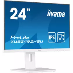 Монитор IIYAMA XUB2492HSU-W5 23.8 inch, IPS LED Panel, 3-side borderless, AntiGlare, 16:9, 1920x1080, 250 cd/m2, 1000:1, 80M:1, 4ms, Blue light reducer, FlickerFree, i-Style colour, Speakers, VGA, HDMI, Displayport, 2x USB, HAS, Pivot, Swivel, Tilt, VESA 100, White