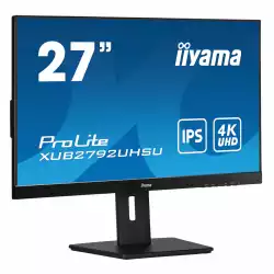 Монитор IIYAMA XUB2792UHSU-B5, 27", IPS Panel, AG, 3-side borderless, 16:9, 350cd/m2, 1000:1, 80M:1, 4ms, DVI, HDMI, DisplayPort, 2x USB, HDCP, Blue light reducer, Flicker free, PIP, PBP, Speakers, HAS, Swivel, Tilt, Pivot, VESA 100, Black