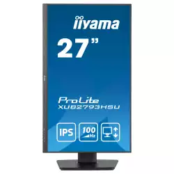 Монитор IIYAMA XUB2793HSU-B6, 27", IPS LED panel, 3-side borderless, AntiGlare, 16:9, FHD 1920x1080, 250cd/m2, 1000:1, 100Hz, 1ms, Blue light reducer, Flicker free, FreeSync support, i-Style colour, HDMI, DP, 2x USB, Audio out, Speakers, HAS, Swivel, Tilt, Pivot, VESA 100, Black