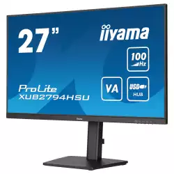 Монитор IIYAMA XUB2794HSU-B6, 27", VA Panel, Anti-Glare, FHD 1920x1080, 16:9, 250cd/m2, 4000:1, 80M:1, 1ms, FreeSync support, Flicker free, Blue light reducer, i-style Colour, HDMI, DisplayPort, 2x USB, Speakers, HAS, Swivel, Tilt, Pivot, VESA 100, Black