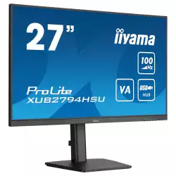 Монитор IIYAMA XUB2794HSU-B6, 27", VA Panel, Anti-Glare, FHD 1920x1080, 16:9, 250cd/m2, 4000:1, 80M:1, 1ms, FreeSync support, Flicker free, Blue light reducer, i-style Colour, HDMI, DisplayPort, 2x USB, Speakers, HAS, Swivel, Tilt, Pivot, VESA 100, Black