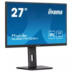 Монитор IIYAMA XUB2797QSU-B1, 27" IPS LED Panel, Anti-Glare, WQHD 2560x1440, 16:9, 250cd/m2, 1300:1, 80M:1, 1ms, 100Hz, Flicker free, Blue light reducer, Adaptive Sync, HDMI, DP, 2x USB, Speakers, HAS, Swivel, Tilt, Pivot, VESA 100, Black