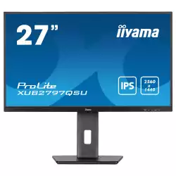 Монитор IIYAMA XUB2797QSU-B1, 27" IPS LED Panel, Anti-Glare, WQHD 2560x1440, 16:9, 250cd/m2, 1300:1, 80M:1, 1ms, 100Hz, Flicker free, Blue light reducer, Adaptive Sync, HDMI, DP, 2x USB, Speakers, HAS, Swivel, Tilt, Pivot, VESA 100, Black