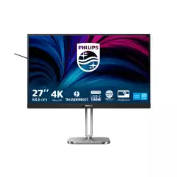 Монитор Philips 27B2U6903/00, 27" IPS WLED panel, AG, 16:9, 4K UHD 3840x2160, 350cd/m2, 1000:1, 4ms, 60Hz, sRGB, KVM, SoftBlue, MultiView, Flicker-Free, Adaptive sync, 2x HDMI, DP, Thunderbolt 4, USB-C, 4x USB, LAN, HBR3, HAS, Swivel, Tilt, Speakers, PIP/PBP, VESA 100, Black/Grey