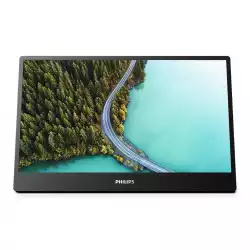 Преносим монитор Philips 16B1P3302/00, 15.6", IPS Panel, 1920x1080, 16:9, 250 cd/m2, 4ms, 700:1, 50 000 000:1, Portrait, Anti Glare, 3H, Smart Image, Low Blue, USB-C (DisplayPort 1.4 Alt режим и DisplayLink, 15W  PD), Audio in/out, Tilt, Black, Reddot Winner 2021