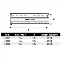 Стойка за стена OMB MENU DIGITAL 38- 55 inch, Max 80kg, Max 600x400, Optional Aligner for tilt, Black, product code: 32356