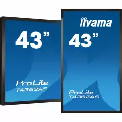 Тъч Дисплей IIYAMA T4362AS-B1 42.5", IPS Panel, AntiGlare, Portrait, 3840 x 2160, 16:9, 500 cd/m2, 1200:1, 8ms, Projective Capacitive, 20 touch points, Palm rejection, 3x HDMI, HDCP, RS232c, LAN, IR, 2x USB 2.0, Speakers, Android 8.0, Signal FailOver, CPU CA73*2 + A53*2, 2+1GB, 16GB, 24/7, VESA, Black