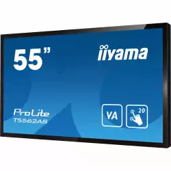 Тъч Дисплей IIYAMA T5562AS-B1 54.6", VA Panel, AntiGlare, Portrait, 16:9, 3840 x 2160, 500 cd/m2, 5000:1, 8ms, Projective Capacitive, 20 touch points, Android 8.0, Signal FailOver, CPU CA73*2 + A53*2, 2+1GB RAM, 16GB eMMC, 24/7, 3x HDMI, HDCP, RS232c, LAN, IR, 2x USB, Speakers, VESA, Black