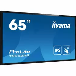 Тъч Дисплей IIYAMA T6562AS-B1 64.5", IPS Panel, Portrait, AntiGlare, 16:9, 3840 x 2160, 500 cd/m2, 1200:1, 8ms, Projective Capacitive, 20 touch points, Palm rejection, 3x HDMI, RS232c, LAN, IR, 2x USB, Speakers, Android 8.0, Signal FailOver, CPU CA73*2 + A53*2, 2+1GB RAM, 16GB, 24/7, VESA, Black