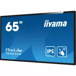 Тъч Дисплей IIYAMA T6562AS-B1 64.5", IPS Panel, Portrait, AntiGlare, 16:9, 3840 x 2160, 500 cd/m2, 1200:1, 8ms, Projective Capacitive, 20 touch points, Palm rejection, 3x HDMI, RS232c, LAN, IR, 2x USB, Speakers, Android 8.0, Signal FailOver, CPU CA73*2 + A53*2, 2+1GB RAM, 16GB, 24/7, VESA, Black