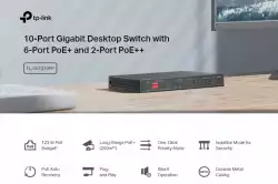10-портов гигабитен настолен комутатор TP-Link TL-SG1210PP с 6-порта PoE+ и 2-порта PoE++