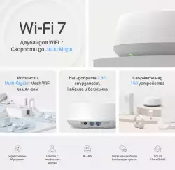 Безжична Wi-fi 7 Mesh система TP-Link Deco BE25(3-pack) BE3600