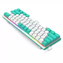 Геймърска клавиатура Redragon Fidd RGB K683WB-RGB - бяло/зелено