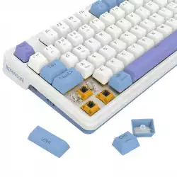 Кабелна и безжична Bluetooth геймърска клавиатура Redragon Gloria Pro K664WBP-RGB-PRO бяло RGB осветление
