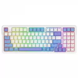 Кабелна и безжична Bluetooth геймърска клавиатура Redragon Gloria Pro K664WBP-RGB-PRO бяло RGB осветление