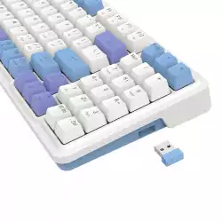 Кабелна и безжична Bluetooth геймърска клавиатура Redragon Gloria Pro K664WBP-RGB-PRO бяло RGB осветление