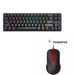 Клавиатура Delux KM32 механична геймърска USB Type-C/Bluetooth v5.0 Rainbow RGB LED