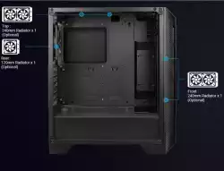 Кутия за настолен компютър Aerocool Cylon Pro RGB прозрачен панел от закалено стъкло CYLON-PRO-G-BK-V2 - черна