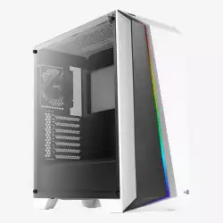 Кутия за настолен компютър Aerocool Cylon Pro RGB прозрачен панел от закалено стъкло CYLON-PRO-G-WT-V2 - бяла