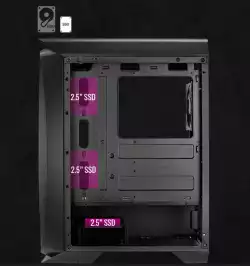 Кутия за настолен компютър Aerocool Aero One Frost с прозрачен панел от закалено стъкло AERO_ONE_FROST-G-BK-V1 - черна