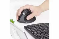 Мишка DELUX M618 mini+G36UF вертикална безжична - черно/сиво
