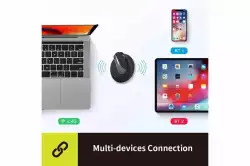 Мишка DELUX M618 mini+G36UF вертикална безжична - черно/сиво