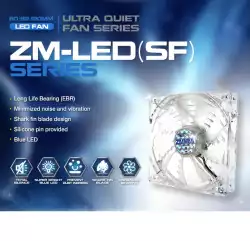 Oхладител за кутия Zalman ZM-F2 LED SF 92 мм - син