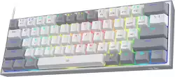 RGB Механична геймърска клавиатура Redragon Fizz K617-RGB-GW сиво/бяло