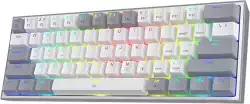 RGB Механична геймърска клавиатура Redragon Fizz K617-RGB-GW сиво/бяло