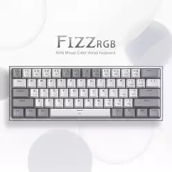 RGB Механична геймърска клавиатура Redragon Fizz K617-RGB-GW сиво/бяло