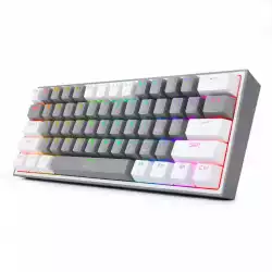 RGB Механична геймърска клавиатура Redragon Fizz K617-RGB-GW сиво/бяло