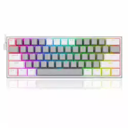 RGB Механична геймърска клавиатура Redragon Fizz K617-RGB-GW сиво/бяло