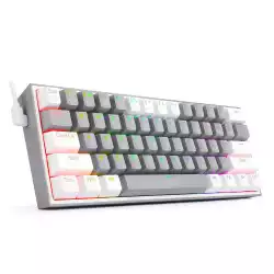 RGB Механична геймърска клавиатура Redragon Fizz K617-RGB-GW сиво/бяло