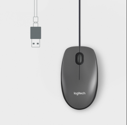 USB мишка oптична  Logitech M100 910-006652 - черна