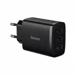 Зарядно устройство Baseus Compact CCXJ020101 с USB троен порт 17W черно