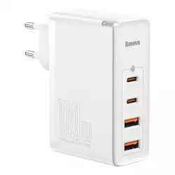 Зарядно устройство Baseus GaN2 Pro 2x USB Type-C / 2x USB 100W CCGAN2P-L02 - бял