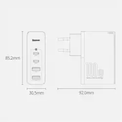 Зарядно устройство Baseus GaN2 Pro 2x USB Type-C / 2x USB 100W CCGAN2P-L02 - бял