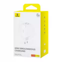 Зарядно устройство Baseus GAN6 Pro, 2xUSB-C + 2xUSB, 65W P10162701213-00 - бяло