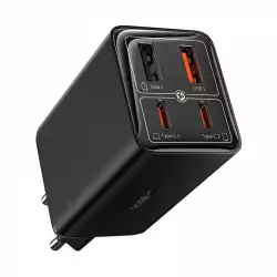 Зарядно устройство Baseus GAN6 Pro, 2xUSB-C + 2xUSB, 65W P10162701113-00 - черно