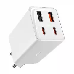 Зарядно устройство Baseus GAN6 Pro, 2xUSB-C + 2xUSB, 65W P10162701213-00 - бяло