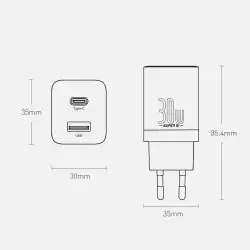 Зарядно устройство Baseus Super Pro USB-A към USB-C 30W CCSUPP-E01 - черно