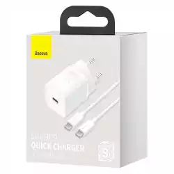 Зарядно устройство Baseus Super Si 25W с кабел USB-C към USB-C 1м  TZCCSUP-L02 - бяло