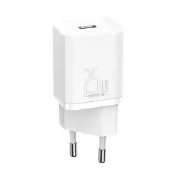 Зарядно устройство Baseus Super Si Quick USB-C, 25W, бяло CCSP020102