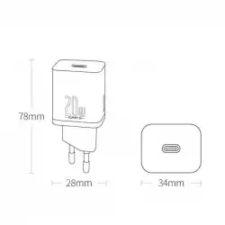 Зарядно устройство Baseus Super Si QC USB-C, 20W, черно