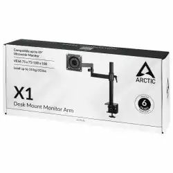 Стойка за монитор за бюро ARCTIC X1, Регулируема, 13"-49", 15 кг, Черен